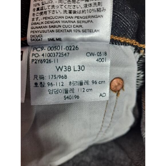 Levi's Men's Black 501 Original Shrink to Fit Straight Leg Jeans Size 38 - Picture 7 of 7